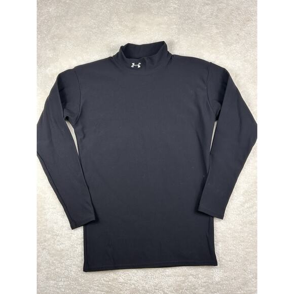 Mens Under Armour Coldgear Mock Neck Compression Shirt Black sz Large - Picture 1 of 6